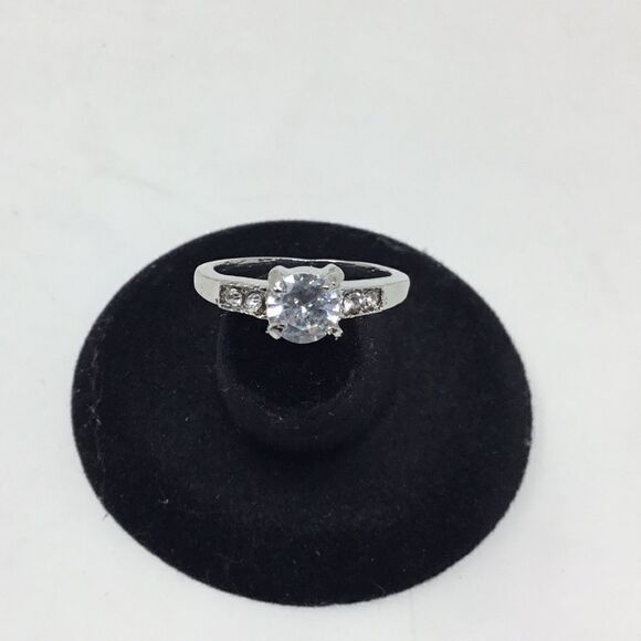 3/4 Carat Round CZ 4-Prong Engagement Ring (H15) - Picture 1 of 6